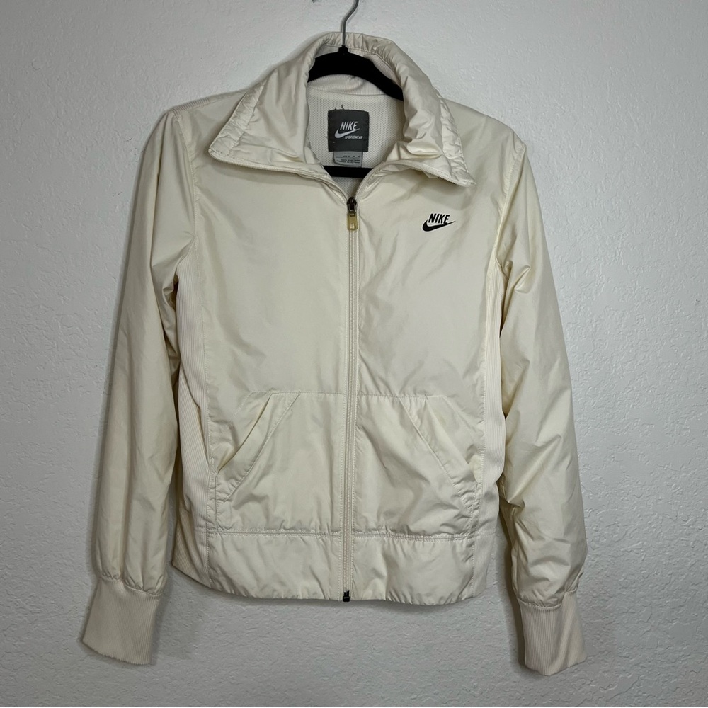 Nike Sportswear‎ Retro Full Zip Up Track Jacket Off White Swoosh Size Medium